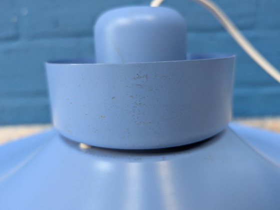 Image 1 of Vintage Blauwe Schalenlamp, Horn Belysning, Deens Design