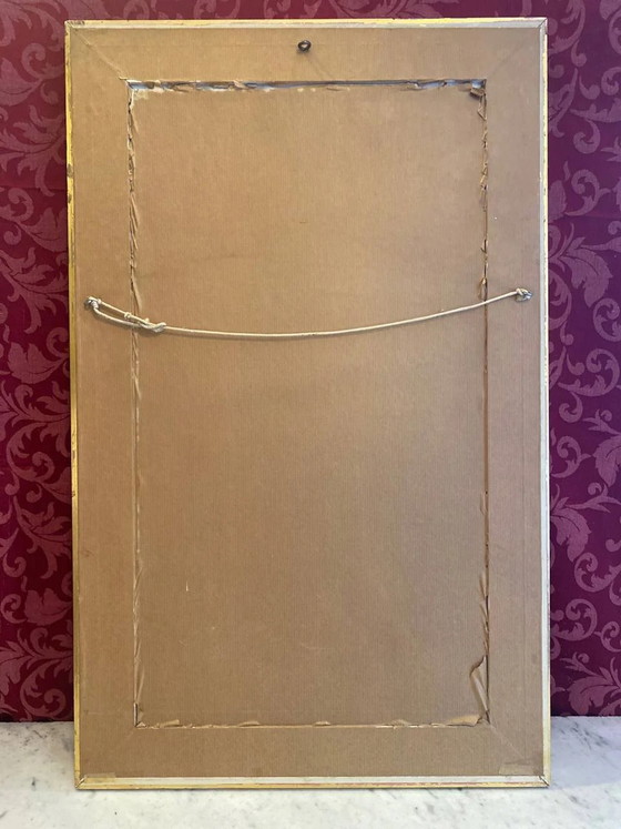 Reproductie naar Modigliani, zittend vrouwelijk naakt, vergulde lijst en zwarte passe-partout, 75 x 47 cm (photo 5 of 7)