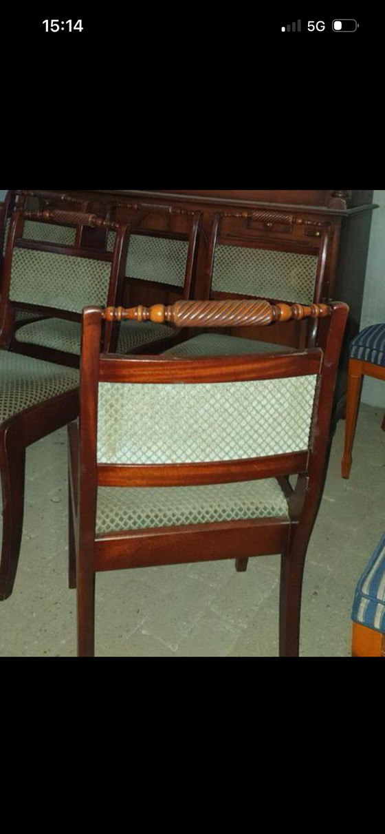 Image 1 of 6 Heldense mahonie eetkamer stoelen 