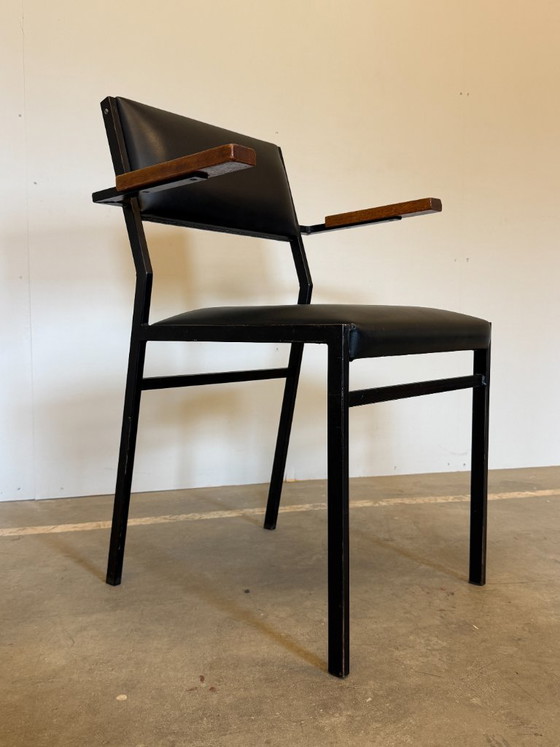 Vintage Armstoel in de Stijl van Martin Visser SE21 - Jaren 60 – Bureaustoelen, Metal, Wood (photo 7 of 9)