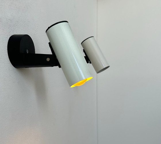 Image 1 of Coppia di applique orientabili vintage, metallo bianco, Francia 1970