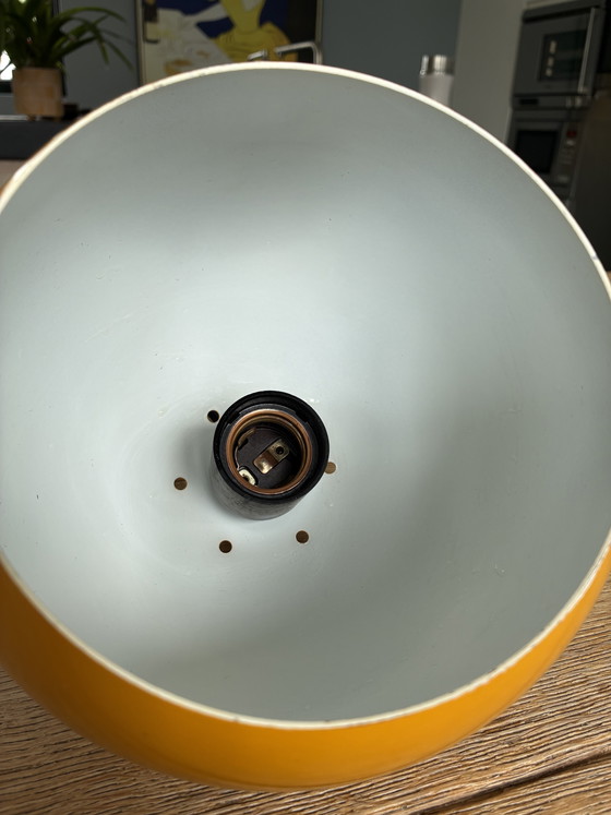 Image 1 of Vintage Spaceage Kugel pendant lamp, Seventies, in ochre yellow
