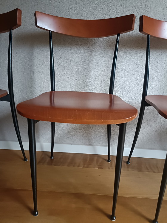 5 Sedie da pranzo vintage / retrò – Metal, Wood (photo 5 of 6)