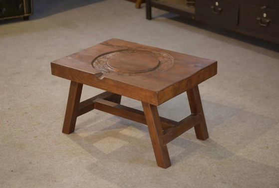 Brutalist coffee table in elm from the 1950s. – Wood (photo 12 of 12)
