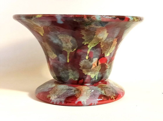 Image 1 of Cuenco de cerámica multicolor 60s Ø 26,7 cm