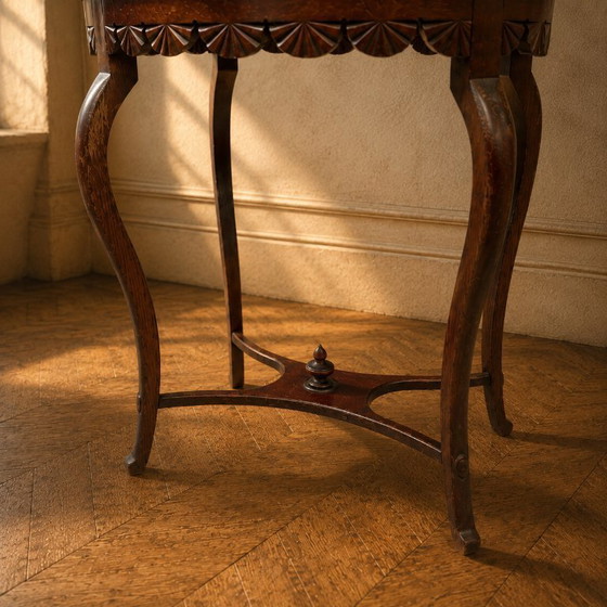 Image 1 of Beistelltisch aus Massivholz im Jugendstil, ca. 1900–1910
