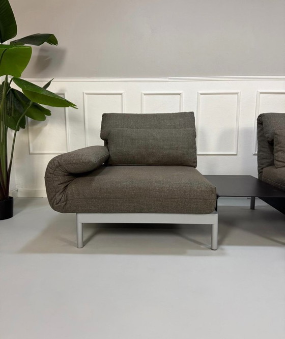 Image 1 of Rolf Benz Plura Fabric Grey Designer Sofa + Armchair