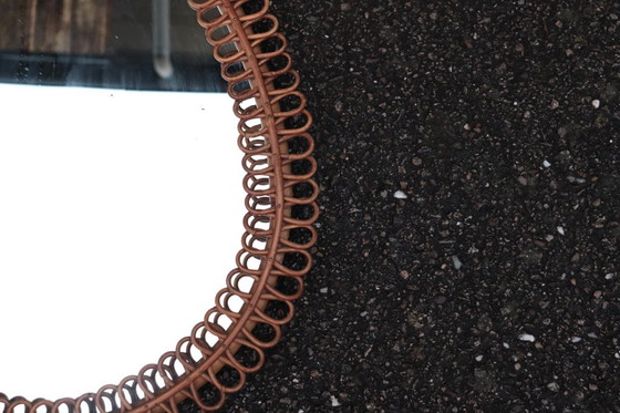 Image 1 of Grande specchio in rattan di Franco Albini, Italia, 1960