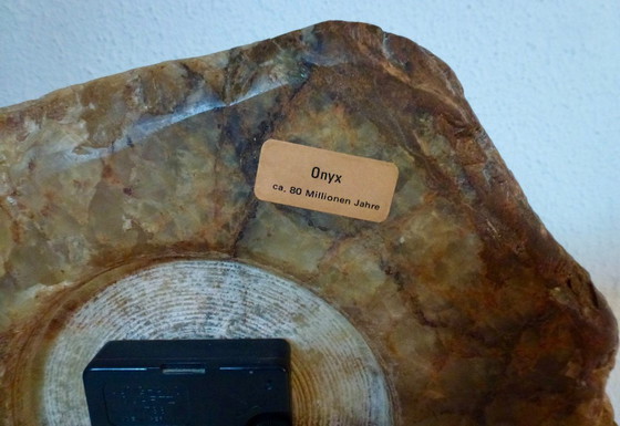 Image 1 of Vintage Table / Desk Clock, Marble/Onyx