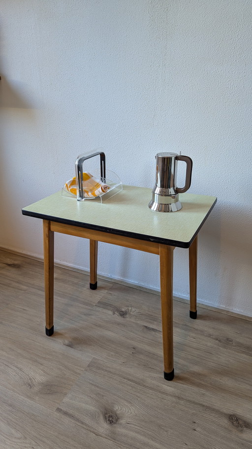 Pair of Vintage 60s green formica side table / school table