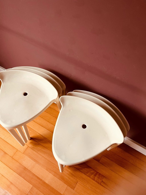 Set of 6 Italian Pedralis plastic stools