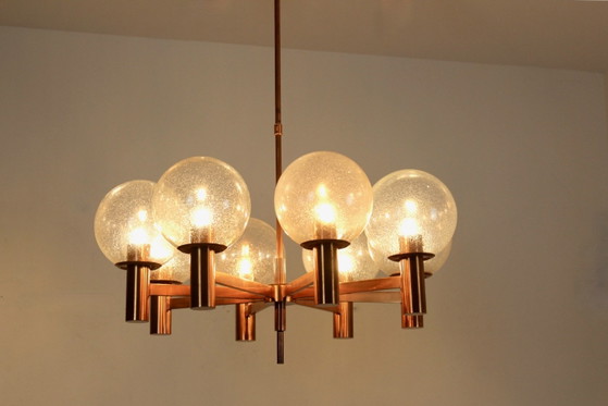 Lampadario in rame e vetro soffiato di Ott International (foto 12 di 14)