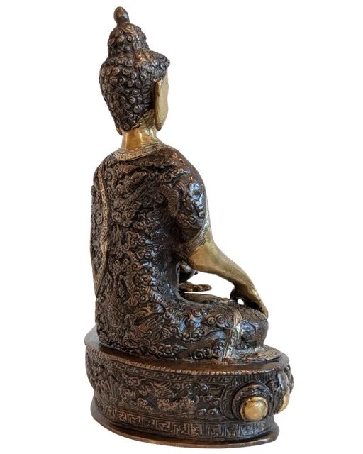 Shakyamuni nepalí de bronce dorado al fuego, circa 1850–1900 – Esculturas, Bronze (photo 5 of 11)