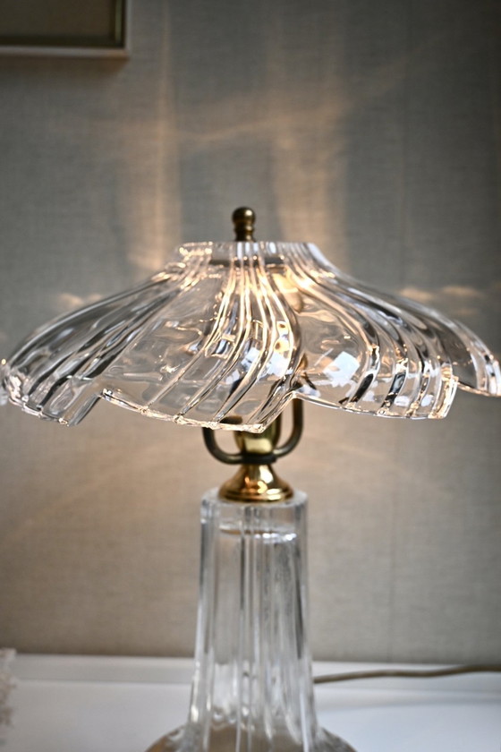Image 1 of French crystal table lamp in the style of Cofrac Art Verrier