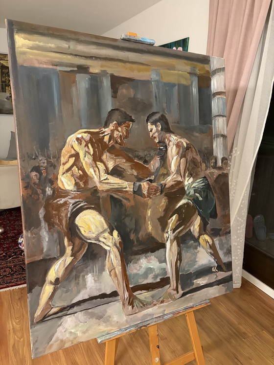 Image 1 of Two Fighters, Acrylic on Canvas