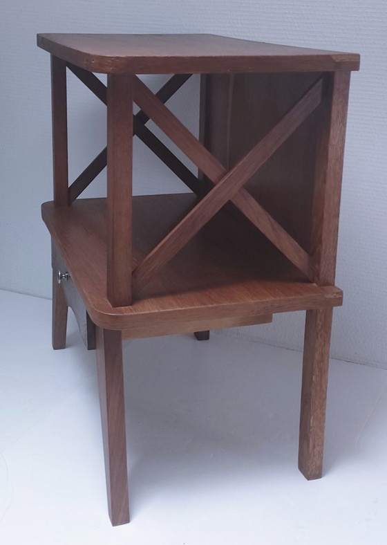 Image 1 of Comodino vintage in legno con traverse