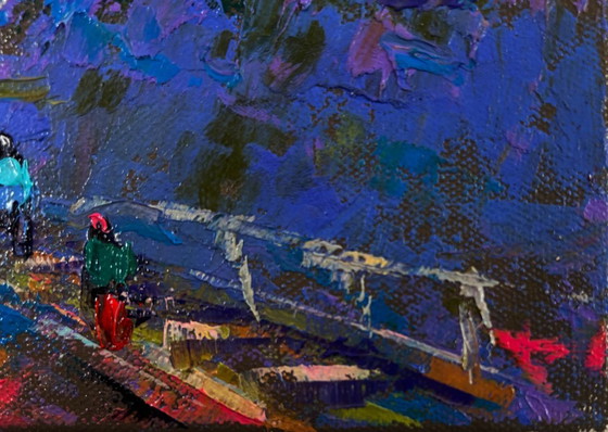 Image 1 of Original Oil Painting Summer Nature Landscape Warm moments among loved ones