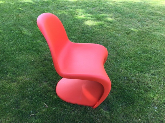 Image 1 of 4 stuks, originele design “Verner Panton chairs” in oranje