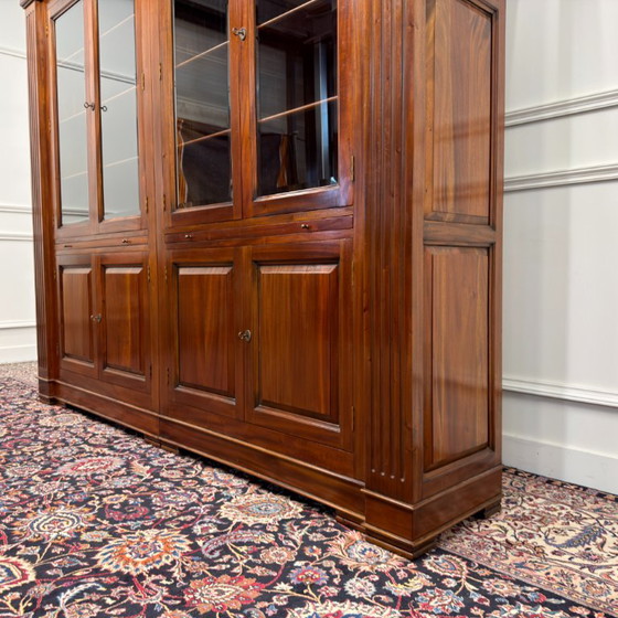 Classic English Bookcase with Columns – Glass, Wood (photo 13 of 20)