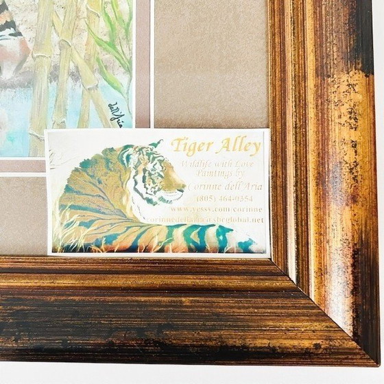 Image 1 of Corinne Dell Aria, gerahmtes Pastellgemälde, Tiger, 2000er Jahre