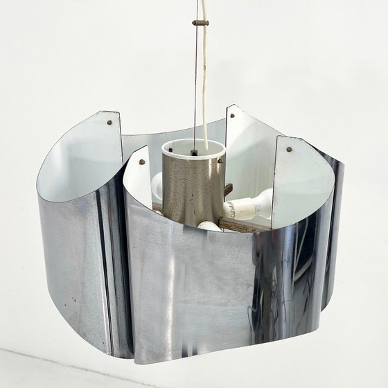 Image 1 of Folded Chromed Chandelier, 1970s