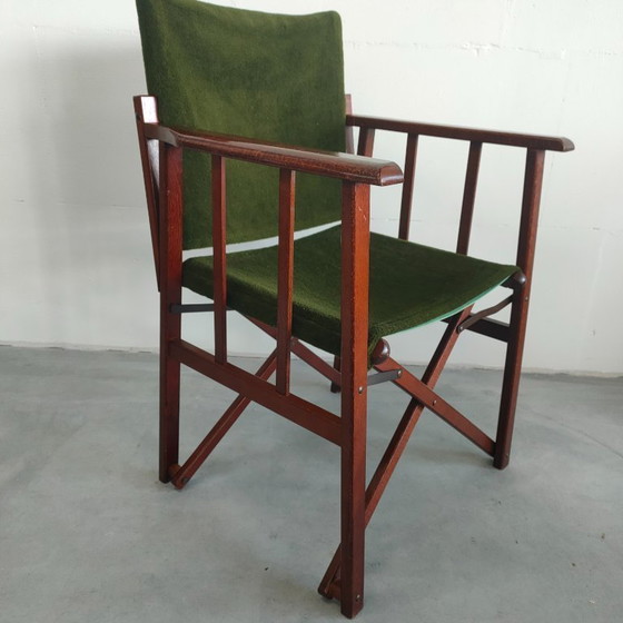 Image 1 of Unique and Rare 1950s Green Brothers 'Foldable' Directors' Chairs Bridge Table Set