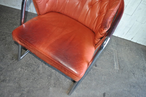 Poltrona in pelle capitonné Mid-Century Modern, anni '70 – Poltrone, Mid Century Modern (photo 4 of 9)