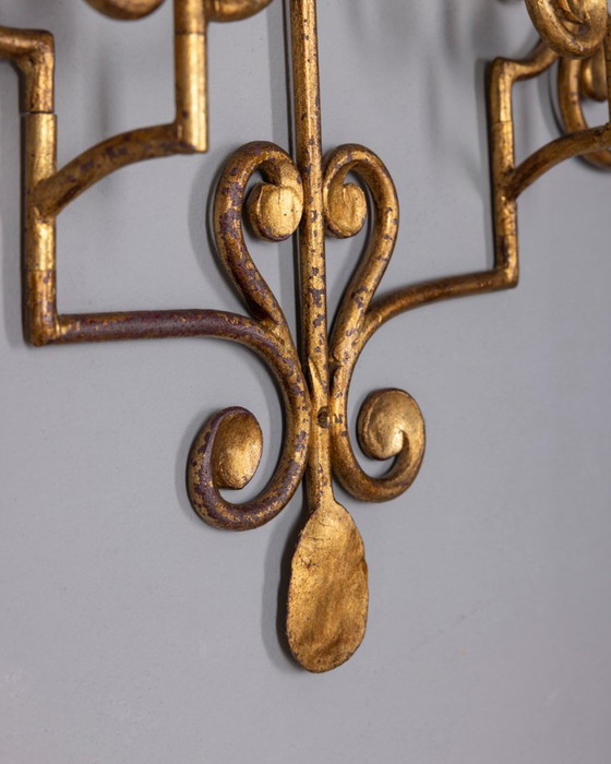 Vintage 1950s Italian-design wrought iron wall coat rack (photo 5 of 13)