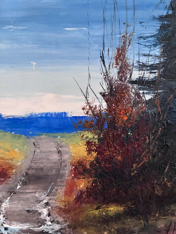 Image 1 of Peinture à l'huile originale vintage de paysage