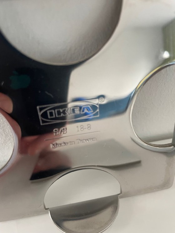 Image 1 of Ikea Groggy Vintage Coasters – Set di 6 sottobicchieri in acciaio inossidabile con supporto