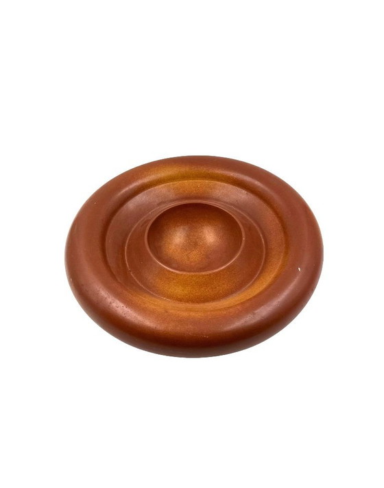 Image 1 of Groot bruin keramisch middenstuk uit het midden van de 20e eeuw, Franco Bucci Italië, jaren 70.