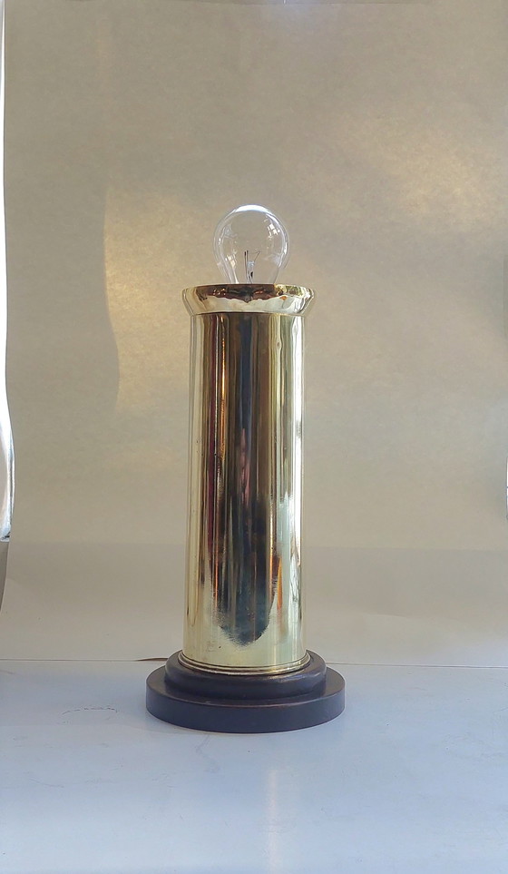 Image 1 of WW2 Artillery shell table lamp. 