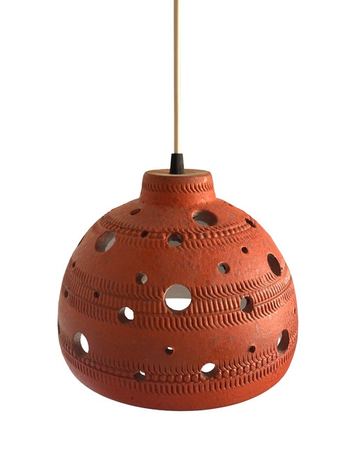 Lampe pendante à lave grasse en céramique des années 1970