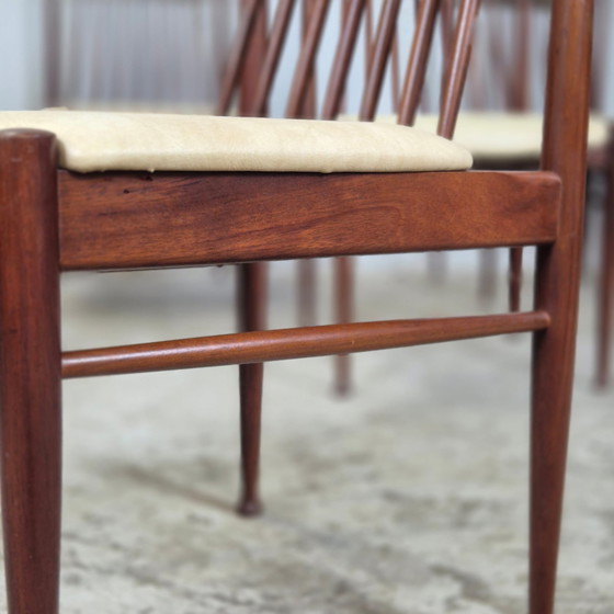 Image 1 of 6 sedie da pranzo danesi vintage degli anni '60 in palissandro, skai