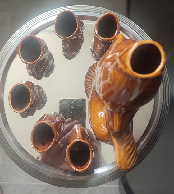 Image 1 of Service "Poisson" Céramique Ambrée Vintage époque URSS