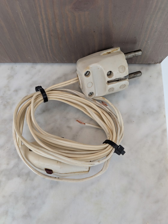 Image 1 of Vintage Nederlandse Postmoderne Wandlamp – Koek Verlichting Eindhoven Maastricht – Messing & Hout – Jaren 70/80