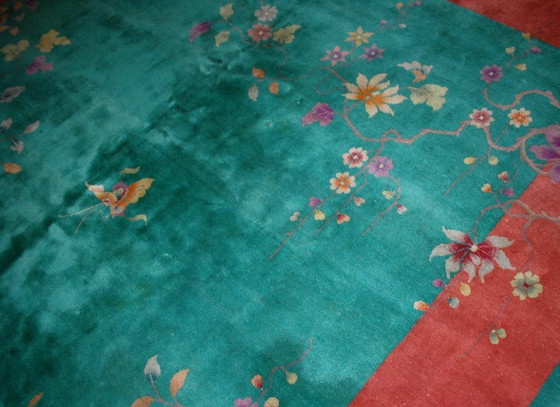 Image 1 of Alfombra china antigua Art Déco hecha a mano, 273 cm x 356 cm (8,10' × 11,7'), década de 1920 - 1B462