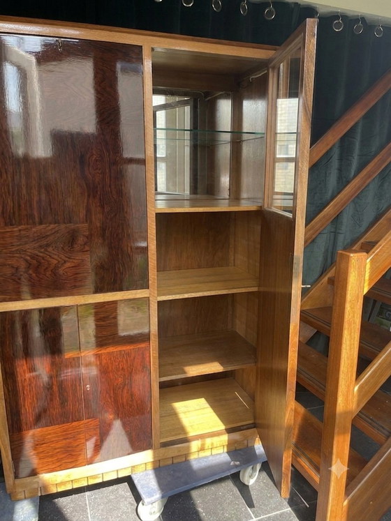 Sekretärsschrank im Art-Deco-Stil – Aufbewahrungsschrank, Glass, Metal (photo 6 of 15)