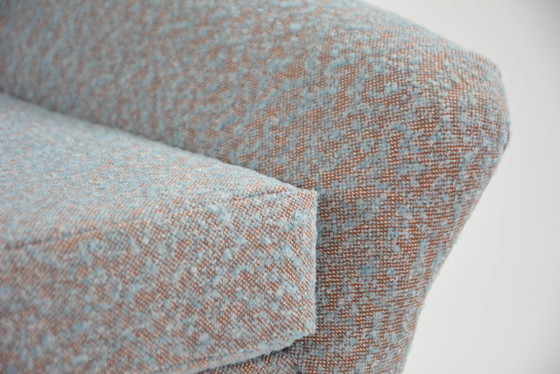 Image 1 of blue mottled swivel shell chairs