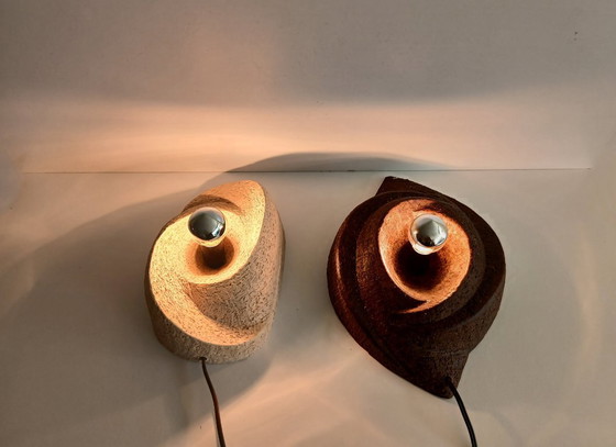 Image 1 of Keramieken Brutalist wandlampen van Chamotte Klei 
