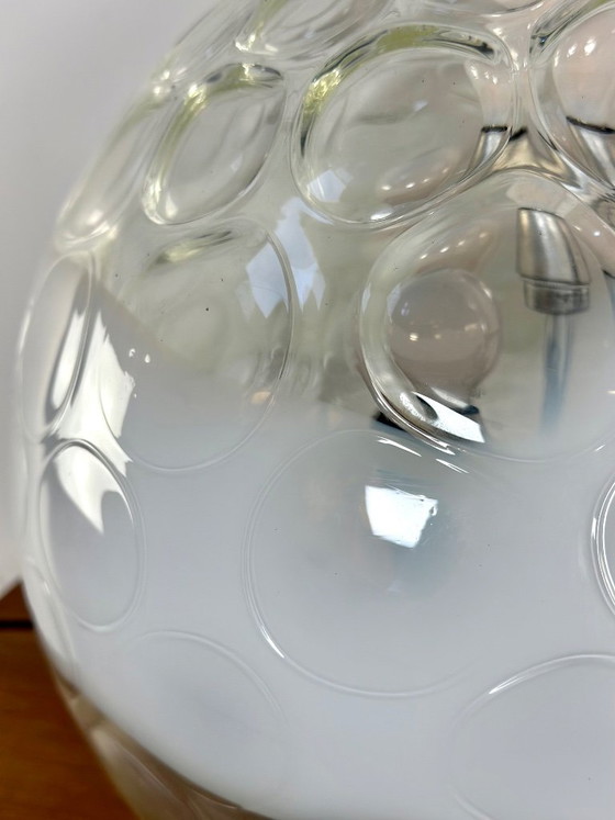 Vintage Murano Blown and Bubbled Glass Ball Lamp 1970s – Table lamps, Murano Glass (photo 9 of 13)