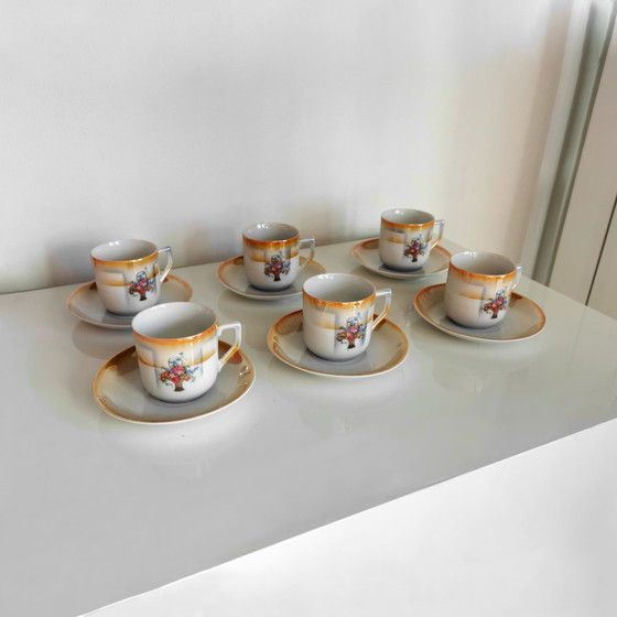 Image 1 of ART DECO COFFEE SET - SIX CUPS