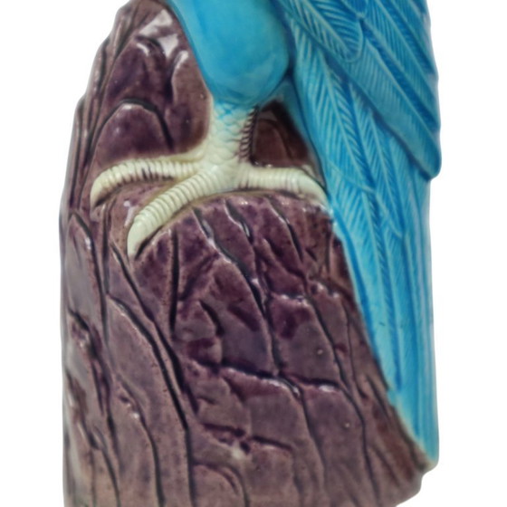 Image 1 of Paire de perroquets émaillés turquoise