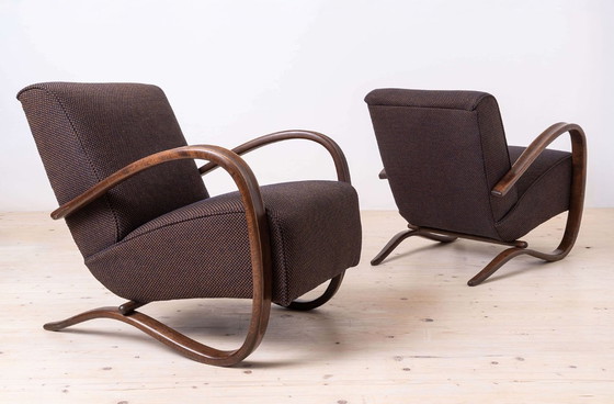 Image 1 of Zeldzame art-deco fauteuils van J. Halabala, model H269, jaren 1930, set van 2