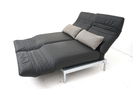 Divano letto in pelle nera, Rolf Benz, Divani letto, Metallo, Nero, Modern (foto 7 di 15)