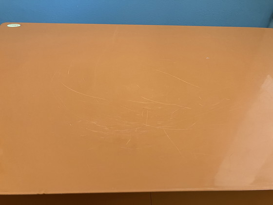 Image 1 of Tavolino girevole in acciaio arancione vintage Kare Design