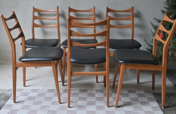 Image 1 of Vintage set van 6 eetkamer stoelen Baehre Mignon