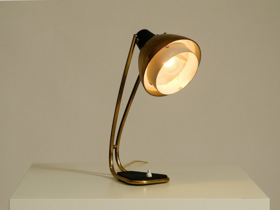 Image 1 of Rare large Mid Century Modern brass table lamp with beautiful patina