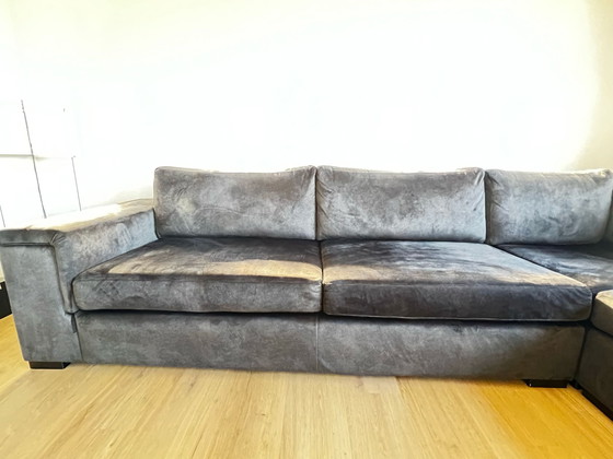 Image 1 of Corner Sofa Inno Living - Fabric Velvet Charcoal
