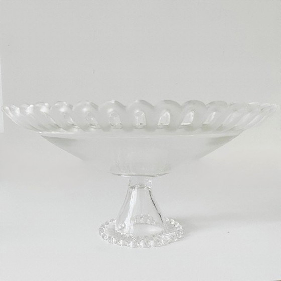 Image 1 of Ciotola per frutta e dessert in cristallo vintage di metà secolo con piede, cristallo anni '60